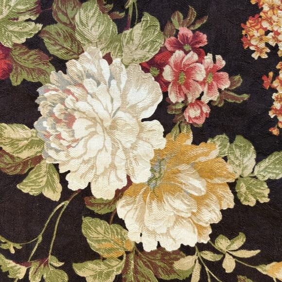 Richloom Floral Fabric 2 Yards / Pc Tapestry Upholstery Vintage Brown White Pink - Picture 13 of 15